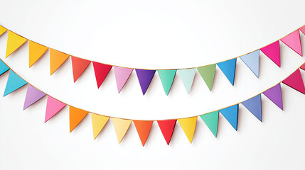 Colorful Pennant Banners for Celebration with Rainbow Themes