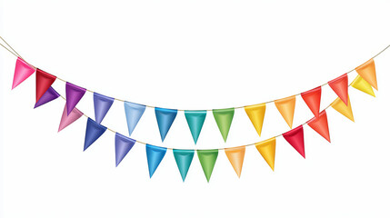 Colorful Rainbow Pennant Banner for Celebrations and Festivities