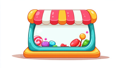 Colorful Cartoon Candy Popup Window Illustration for Casual Use