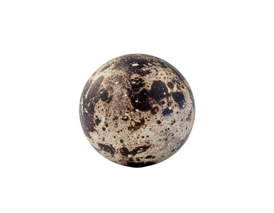 Quail egg-like textured sphere with dark brown speckles and beige base