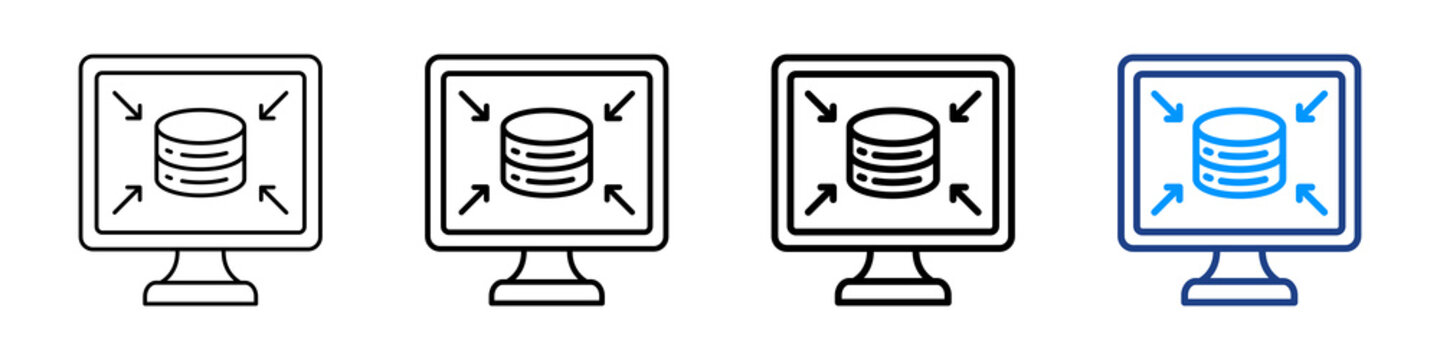 Data Minimization Icon Different Style Outline Collection Set.