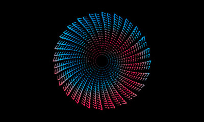 Music poster design background. Electro Sound Cover Template with dynamic abstract gradient circular geometric line shapes for t-shirt screen printing, technology, digital, party, festival and club.