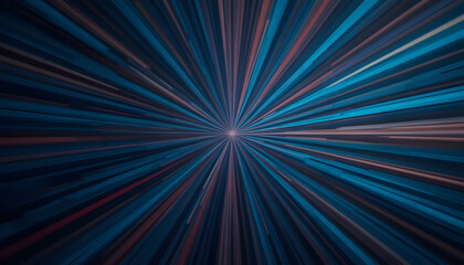 Vibrant blue and red light rays exploding from a central point