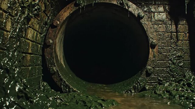 Rats navigating a grimy underground sewer system