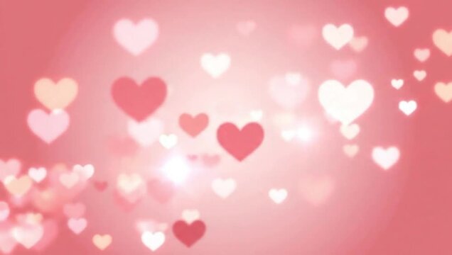 Romantic blurry background with bokeh hearts, perfect for Valentine's Day celebrations