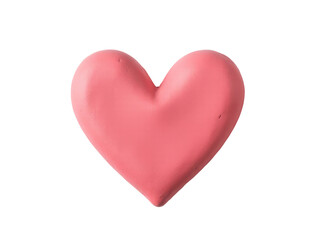 Fototapeta premium A pink heart shaped object on a white surface, perfect for romantic and love themed projects