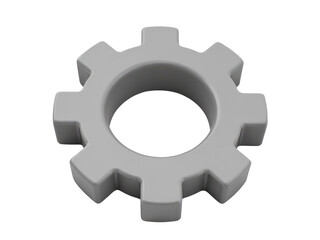 A single gray gear wheel on a white background