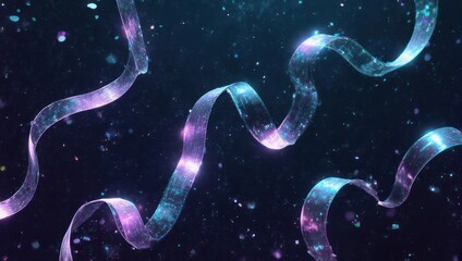 Cosmic Ribbons - Ethereal Galaxy Streams in a Dark Space.