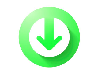 A green arrow pointing downwards in a circular shape, often used as a symbol or indicator