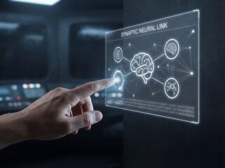 Hand Interacting with Synaptic Neural Link Holographic Interface
