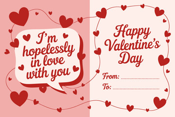 Happy valentine's day card with heartfelt message and space for personalization