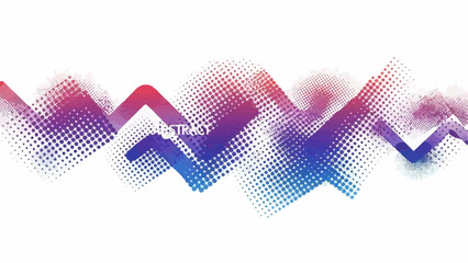 Vibrant abstract gradient wave design with colorful dots and zigzag patterns