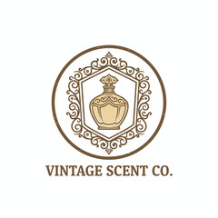 Vintage Scent Co. Luxury Perfume Bottle Logo