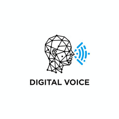 Digital Voice Artificial Intelligence Head Logo
