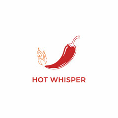 Hot Whisper Spicy Chili Flame Logo