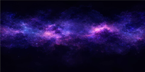 Abstract blue galaxy background featuring a deep space nebula with bright stars and glowing cosmic clouds across a dark night sky universe © PIXEL GLOW