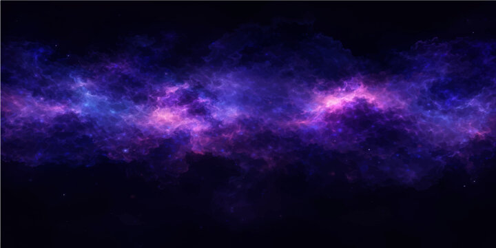 Abstract blue galaxy background featuring a deep space nebula with bright stars and glowing cosmic clouds across a dark night sky universe