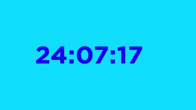 digital clock displaying 24 hours 00 minutes 00 seconds on black background time countdown