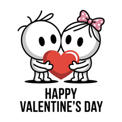 Happy valentine's day couple holding heart