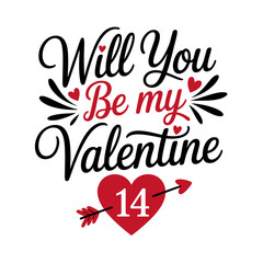 Will you be my valentine 14 heart