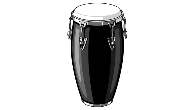 Conga drum musical instrument icon, percussion instrument vector illustration isolated on white.