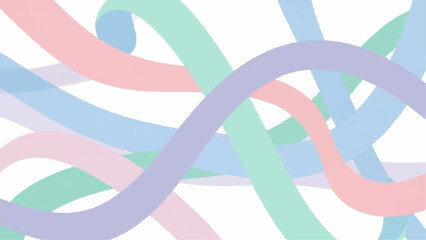 A soft and serene abstract background with intertwining pastel wavy lines in gentle shades of pink, blue, and green.