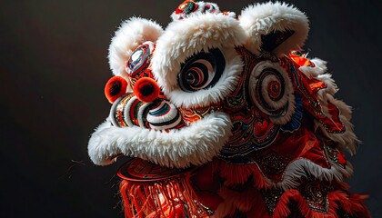 Traditional Chinese Lion Dance Costume Head.