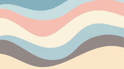 Gentle, undulating pastel colored wavy stripes flow across the frame, creating a soft abstract design.