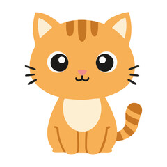 Sweet kitten cartoon illustration for kids coloring book page activity isolated on white