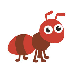 Little ant insect cartoon character for children coloring book page education