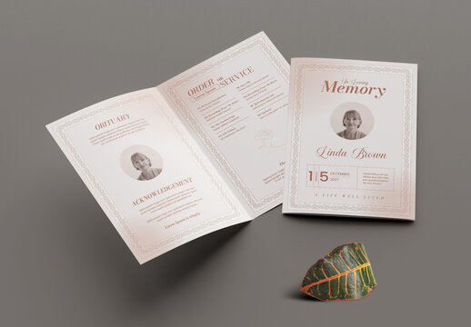 Funeral Program Memorial Service Obituary Layout