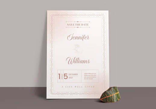 Wedding Cermenony Invitation Card Template