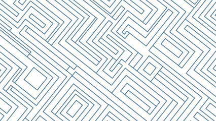 Intricate geometric maze pattern of interlocking squares and lines, a modern abstract grid design.