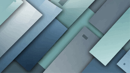 An abstract geometric background showcases a complex arrangement of overlapping shapes in various cool shades of blue and green.