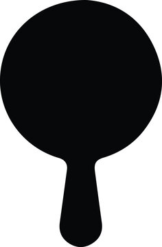 Handheld Mirror Silhouette Beauty Icon, Black handheld mirror silhouette representing beauty, self reflection, grooming, and personal care concepts, isolated on white background for design use.

