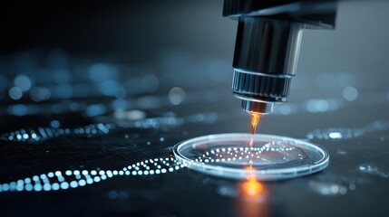 Futuristic Laboratory Testing and Biotechnology Concept.