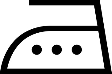 Iron silhouette symbol with one dot. Ironing temperature up to 200&deg;C. The fabric can withstand heat and contact with the soleplate of an iron up to 200&deg;C. Information on the garment label. Warning.