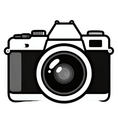 Stylized Black and White Camera Illustration
