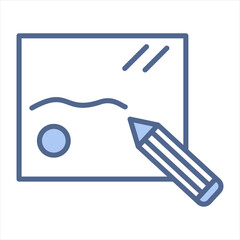 Draw Blue Icon Vector Illustration