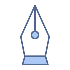 Fountain Pen Blue Icon Vector Illustration
