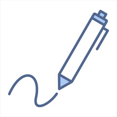 Signature Blue Icon Vector Illustration