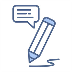 Write Blue Icon Vector Illustration