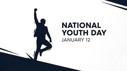 National Youth Day January 12th Celebration with Empowered Silhouette.