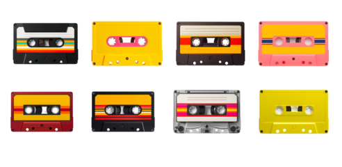 audio cassette tape isolated on transparent background

