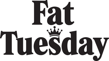 Fat tuesday text with crown graphic