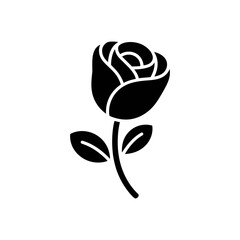 Rose icon on White Background Vector Art Illustration on white background.