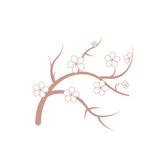 Blossom branch icon on White Background Vector Art Illustration on white background.