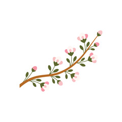 Blossom branch icon on White Background Vector Art Illustration on white background.