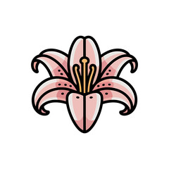 Lily icon on White Background Vector Art Illustration on white background.