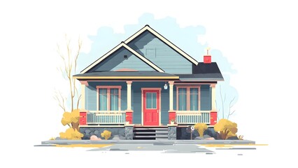 suburban house with pitched roof and front porch3